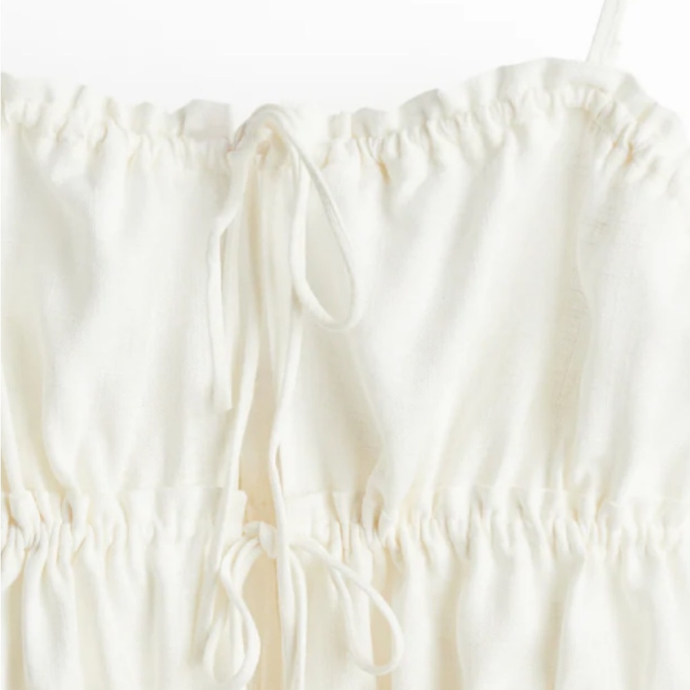 NWT Cream Tie-Front Top - Picture 3 of 8
